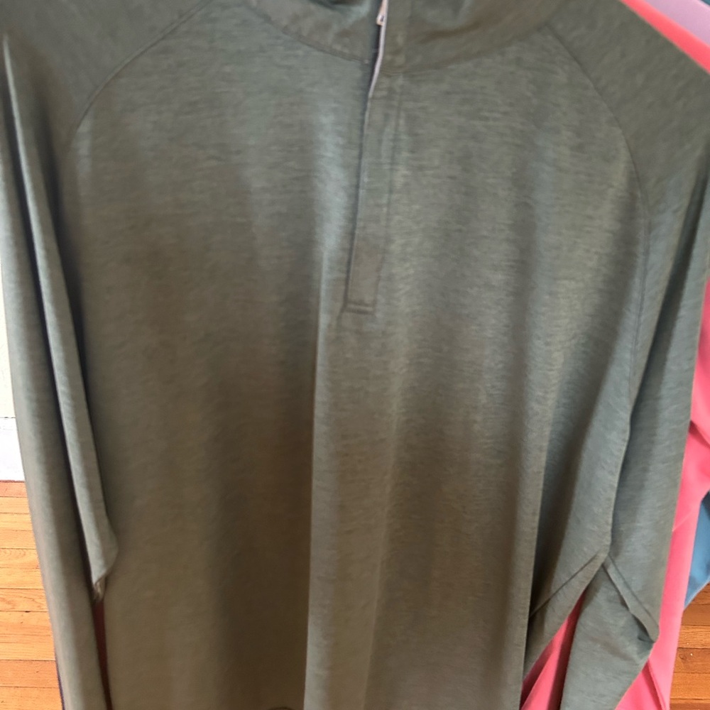 Peter Millar Olive Green quarter Zip Up Sweater